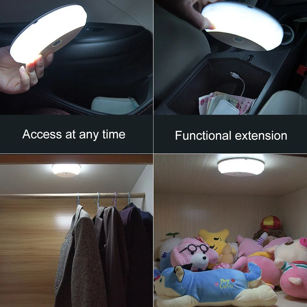 Универсальный Автомобильный светодиодный двухцветный светильник для чтения, портативный потолочный светильник на крышу автомобиля, магнитный светодиодный светильник для чтения