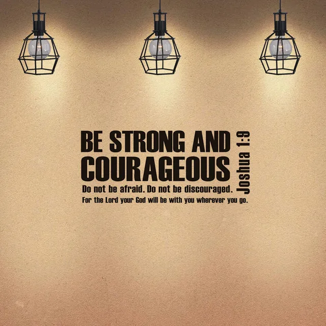 be strong and courageous joshua 1 9 wall sticker bible verse