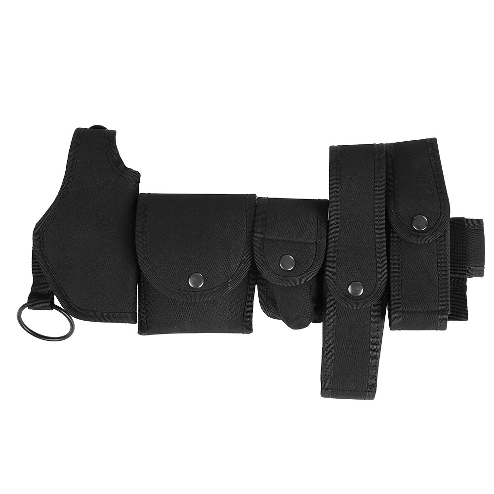 Lixada Holster Gear Outdoor Tactical Belt Law Enforcement Modular Equipment Security Military Duty Utility Belt Pouches Ammo Bag - Цвет: Black 6pcs