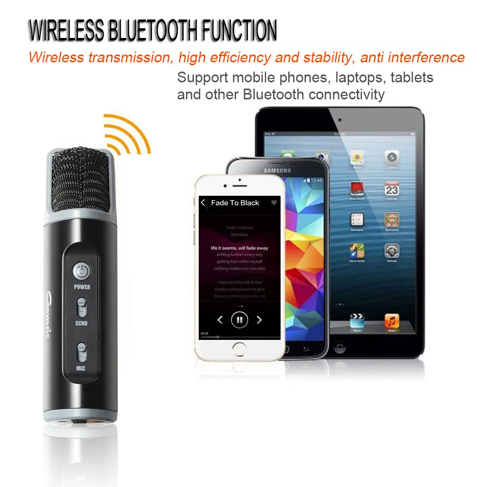 HIPERDEL bluetooth динамик беспроводной емкостный микрофон сотовый телефон