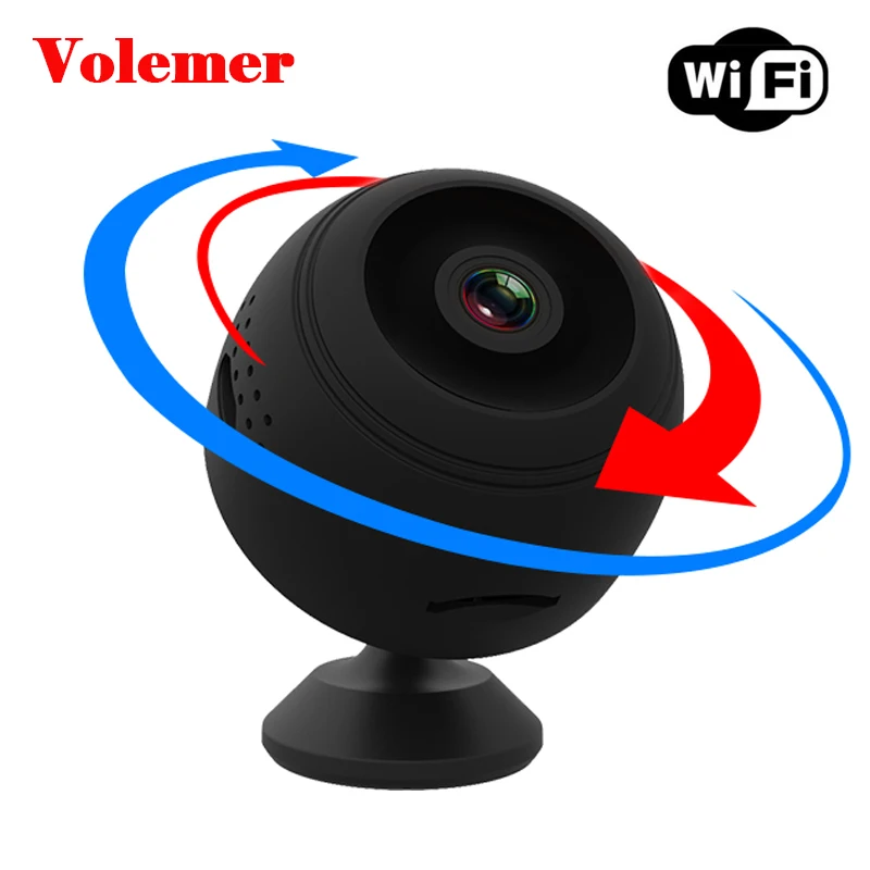 

Volemer V1 HD 1080P Mini Camera Night Vision Wireless Micro Cam 360 Degree Rotation Remote Wifi DVR Camcorder IP Camera PK H6
