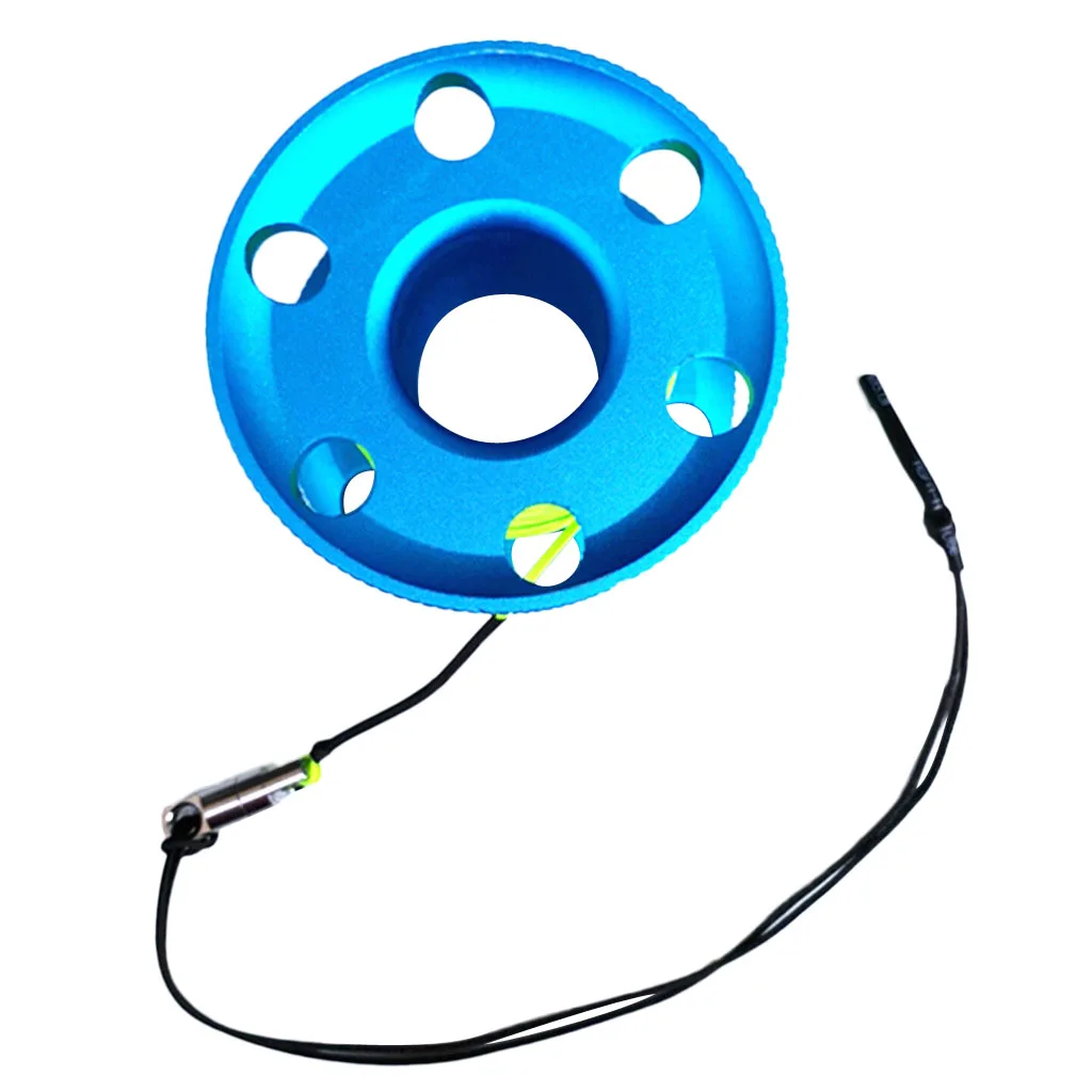 Durable Scuba Diving Aluminum Alloy Finger Reel Spool 20m Line Bolt Snap Clip for Fishing Boating Accessories
