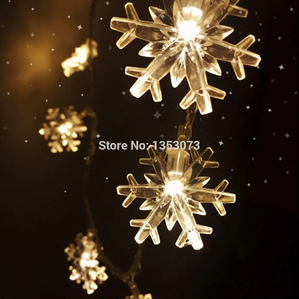 YIYANG 10 м 100led Snow Flake строка светодиодная гирлянда огней Свадьба Праздник Украшение