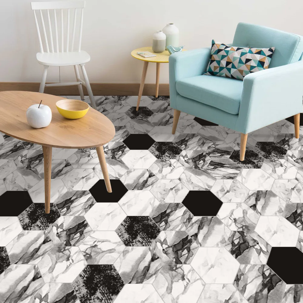 

Funlife Chinese Style Ink painting Waterproof Floor Stickers Tile Decal,Anti-slip Floor Mat Decals Home Decor for Living Room