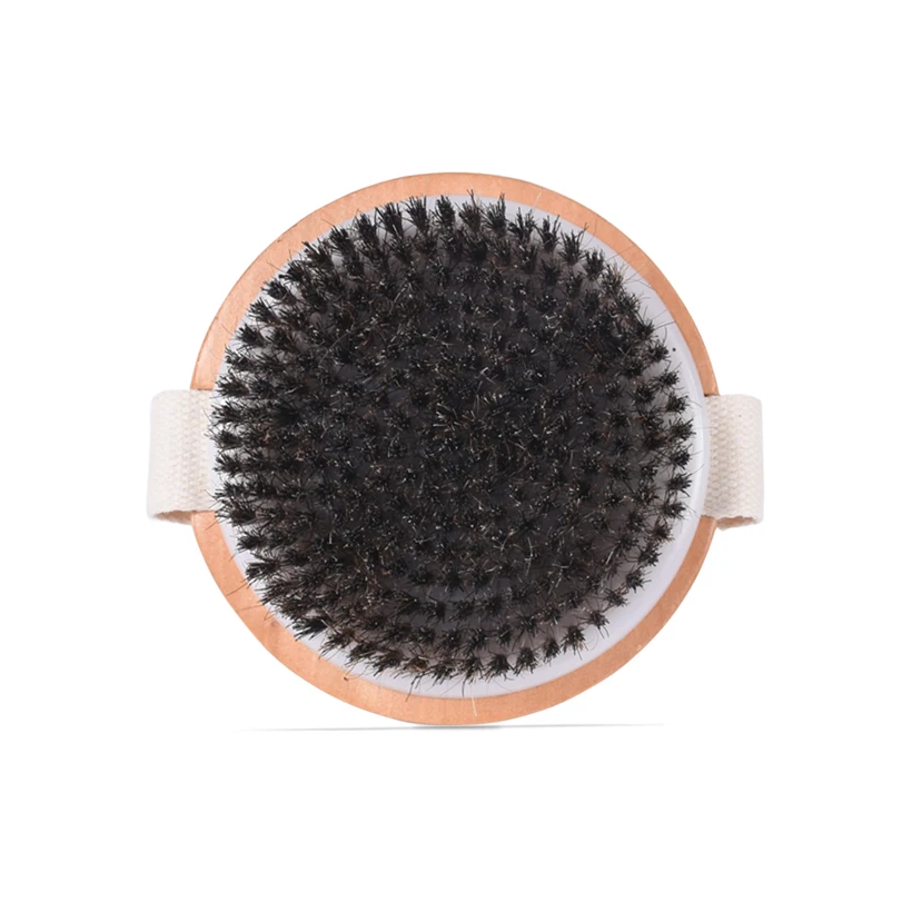TREESMILE Dry Brushing Body Brush Exfoliator Skin Wooden Horse Hair Body Bamboo Round Massage Bath Brush Bathing Brush D40 4