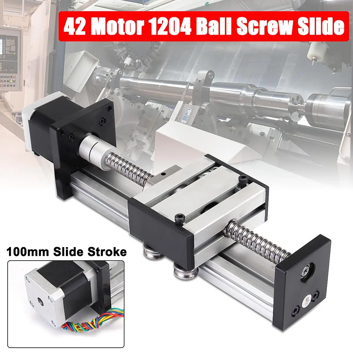 

100mm Slide Stroke CNC Linear Motion Lead 1204 Ball Screw Slide Stage Stroke 42 Motor Actuator Stepper For Engraving Machine