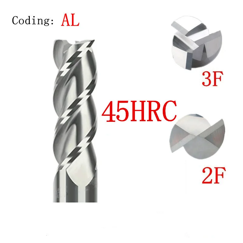 2PCS 4/2 flutes 8x100MM HRC45 HRC50 HRC55 HRC60 HRC65 8MM Tungsten Carbide End Mill R4 ball end End Mill Aluminum milling cutter