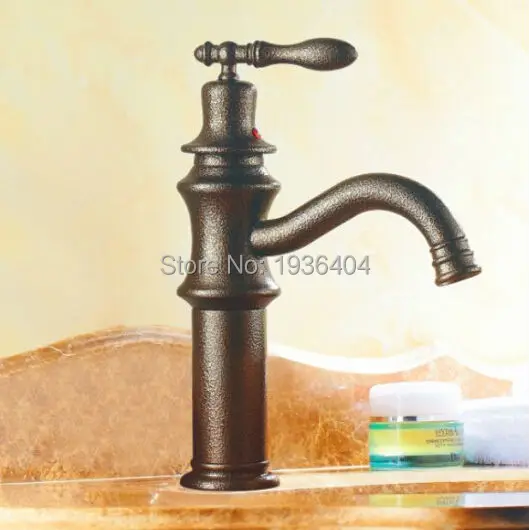 Luxury Roman Style Antique Bronze Bathroom Mixer Taps Deck Mounted Single Hole Kitchen Faucets