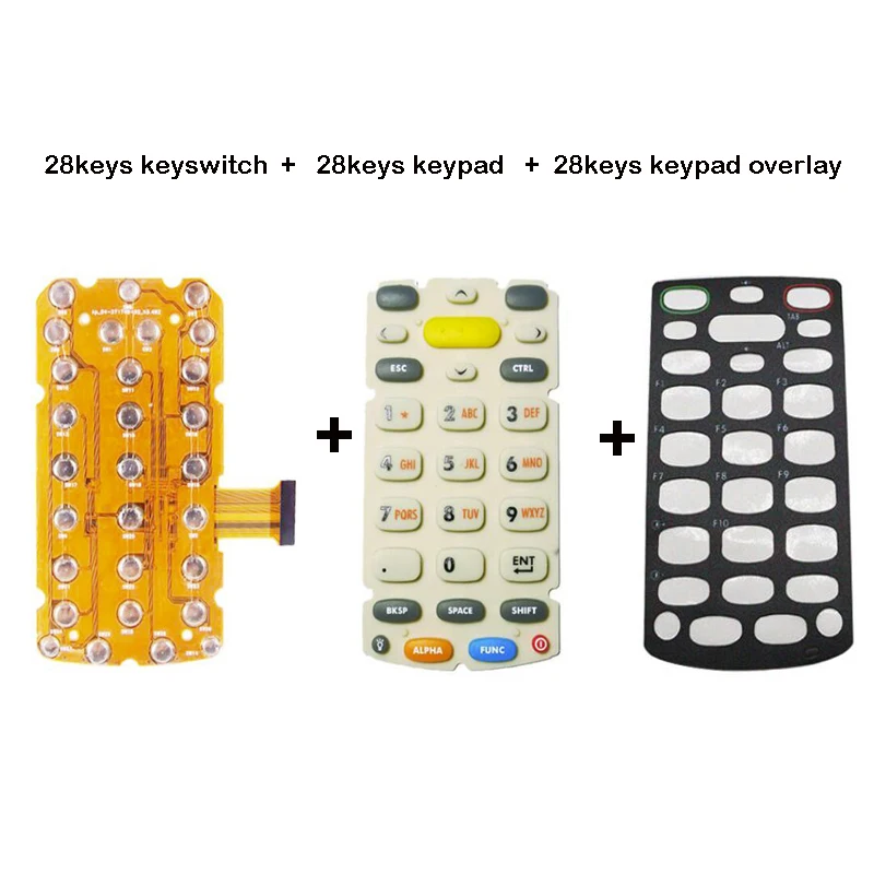 1 Набор 28 клавиш клавиатуры + клавиатура накладка для Motorola Symbol MC3000 3070 3090 MC3190