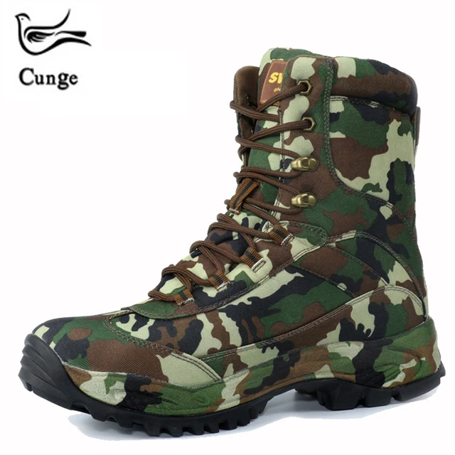 CUNGE Professional Outdoor Climbing Shoes Camouflage Men's Comat Army Tactical Hiking Military Boots