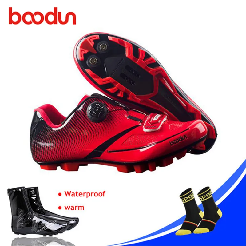 

BOODUN Breathable Pro Cycling Shoes MTB Bike Bicycle Self-Locking Shoes cover for Ultralight Athletic Racing Sneakers Sapatos