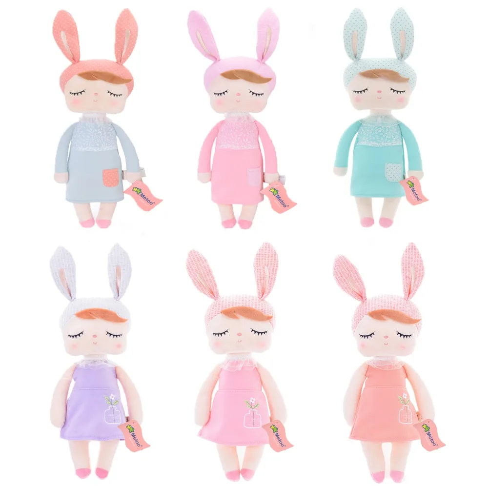 

Plush Rabbit New Angela Dolls Wearing Dress Metoo Stuffed Bunny Kids Girl Dolls Gifts for Kids Girls 45*16cm