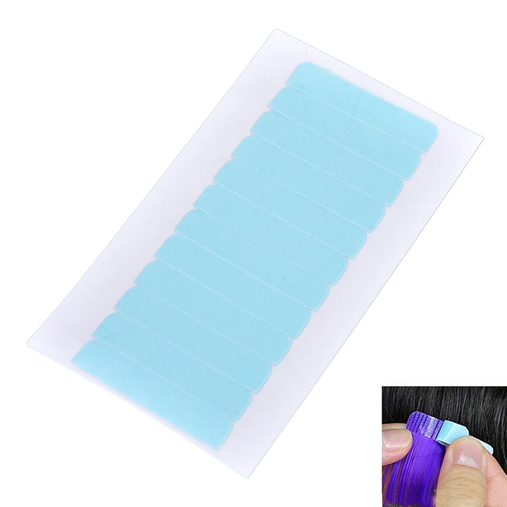 12pcs/sheet Hair Tape Adhesive Glue Double Side Tape Waterproof For Lace Wig Feature Human Hair Extension Tool 4cm*0.8cm