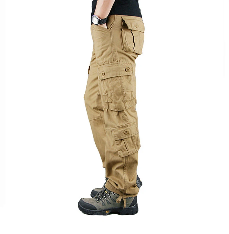 2019 новые брюки карго мужские высококачественные хлопковые длинные брюки мульти-карман военный Стиль Верхняя одежда тактические вок