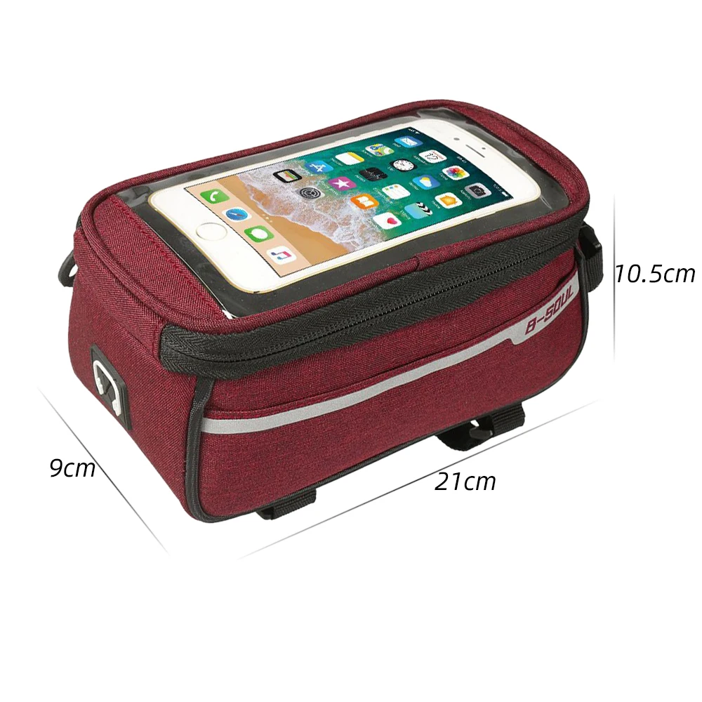 Best Vertvie Bicycle Front Frame Tube Bag Waterproof Front Bags Cell Mobile Phone Case 6inch Phone Holder Bike Cycling Accessories 5