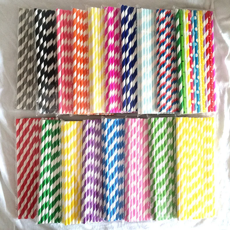 10000pcs Eco friendly Straws Paper Straw Wedding Banquet Straw color