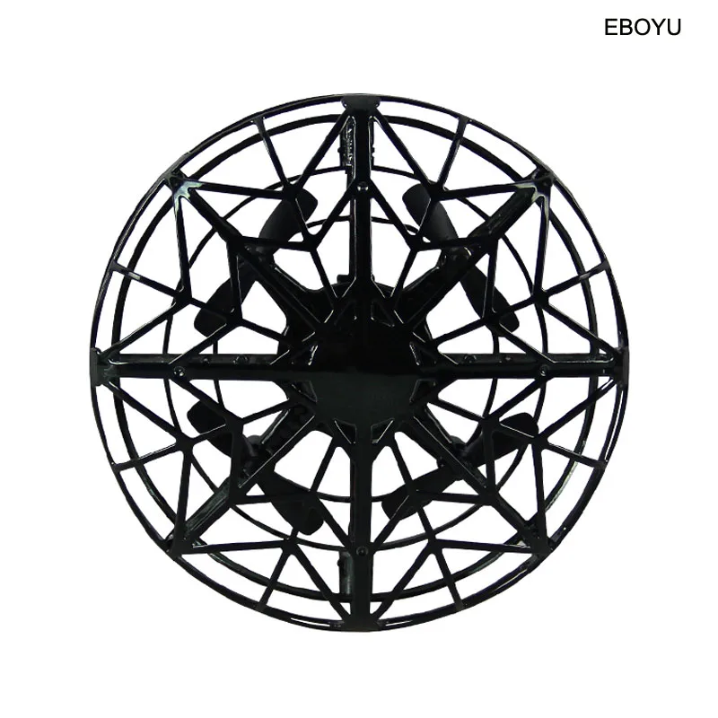 EBOYU K36 UFO летающий шар игрушки гравитационный вызов с ручным управлением подвеска Вертолет игрушка Инфракрасный индукционный интерактивный Дрон - Цвет: Черный
