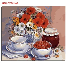 Настольная ваза DIY Ручная роспись цифровая печать масляной картины живопись по номерам Масляные картины китайские картины-свитки украшение дома