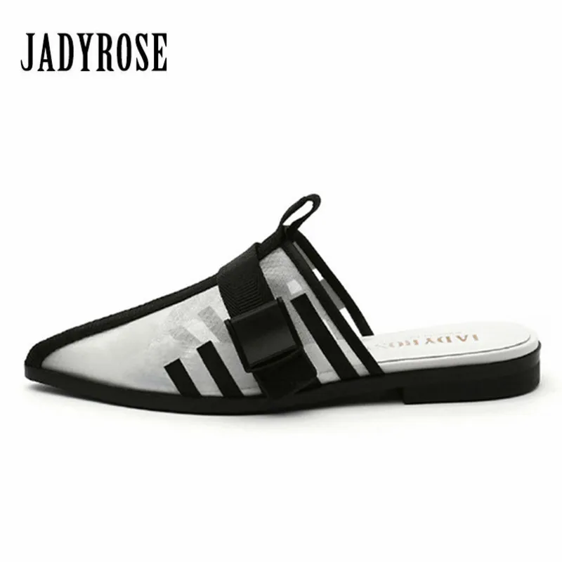 

Jady Rose 2019 New Pointed Toe Women Slippers Ladies Flats Mesh Casual Footwear Mules Shoes Woman Summer Slides Espadrilles