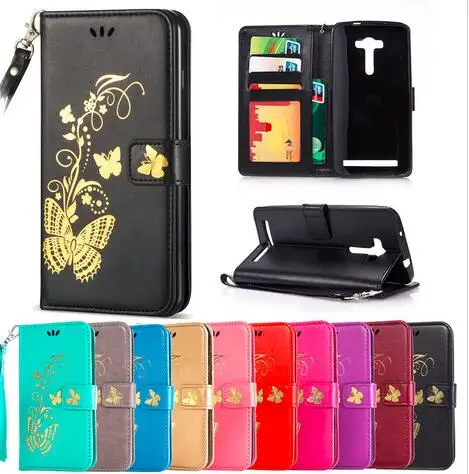 

Sytlish Butterfly Flower Printed Wallet Leather Stand Case ffor ASUS Z00ED Zenfone 2 laser ZE500KL ZE500KG ZE500KL Me500kl Z00ED