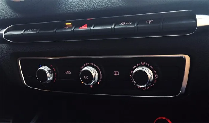 Stainless steel Air conditioning knob frame cover trim air outlet switch box decorative strip interior molding 3D sticker for Audi A3 (7)