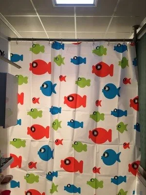 Занавеска для душа для ванной Peva Одежда с изображением рыбы Экологичные газовые отверстия многоцветные dollarfish 180 см* 180 см