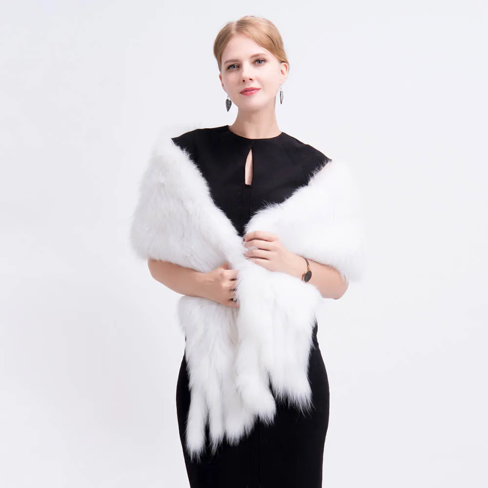 knit fox fur shawl 3