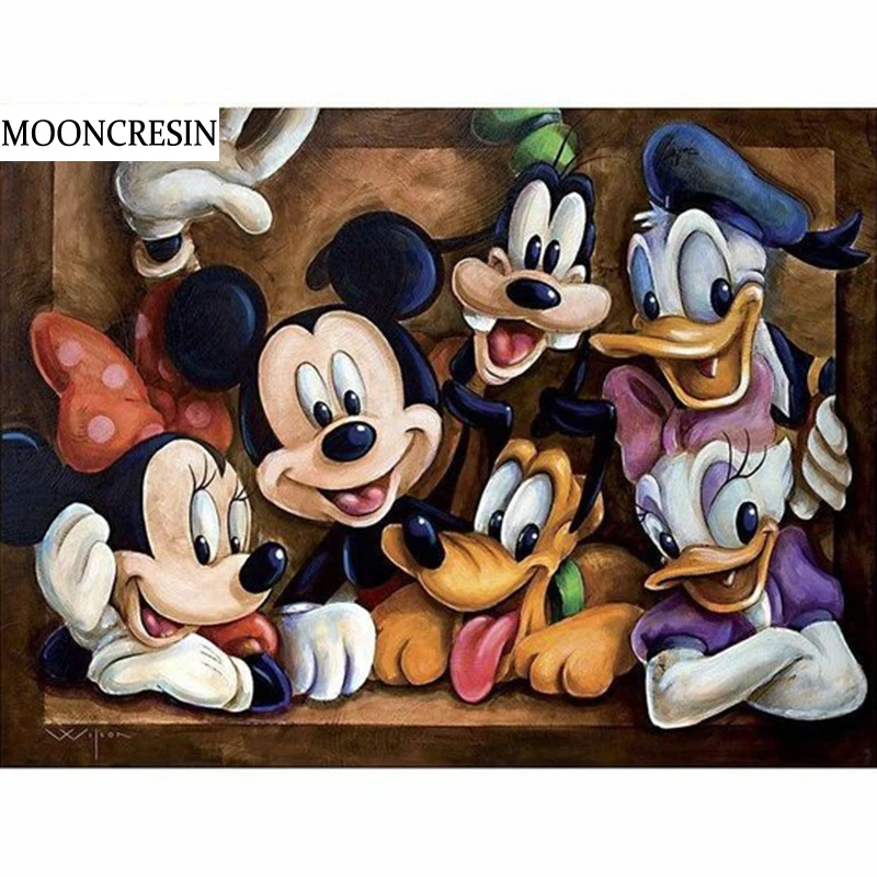 

5D Diy Diamond Painting Full Square Mickey Mouse Needlework Cross Stitch Diamond Embroidery Mosaic Paint By Number Home Decor