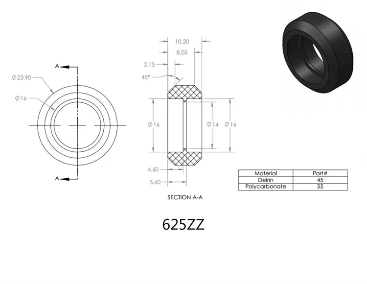 Части 3d принтера CNC Openbuilds пластиковые колеса POM MR105ZZ 625ZZ v-слот подшипник диаметр 5 мм пассивная круглая Шестерня Perlin колеса шкив