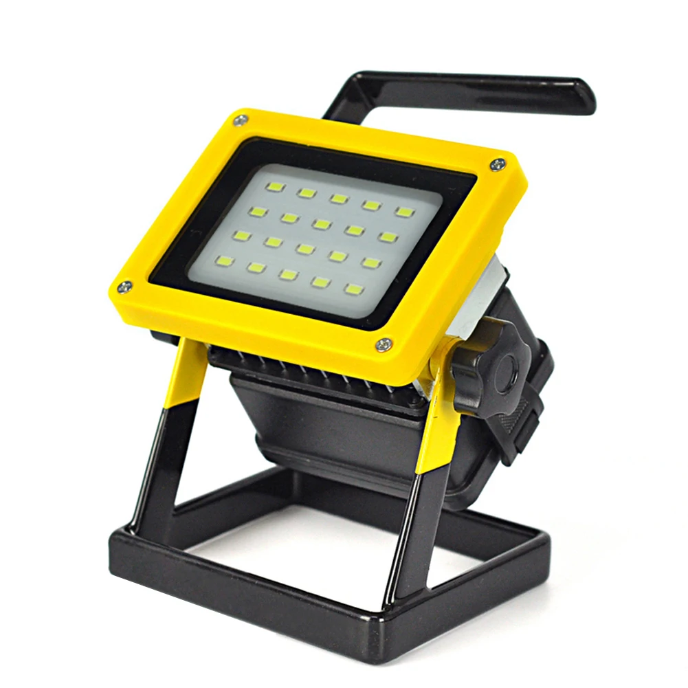 

SALE LED Flood Light 18650 Operated Spot Lamp Camping Hiking Work Torch SOS IP65 Waterproof 3 x18650 Batteries With EU/US Plug