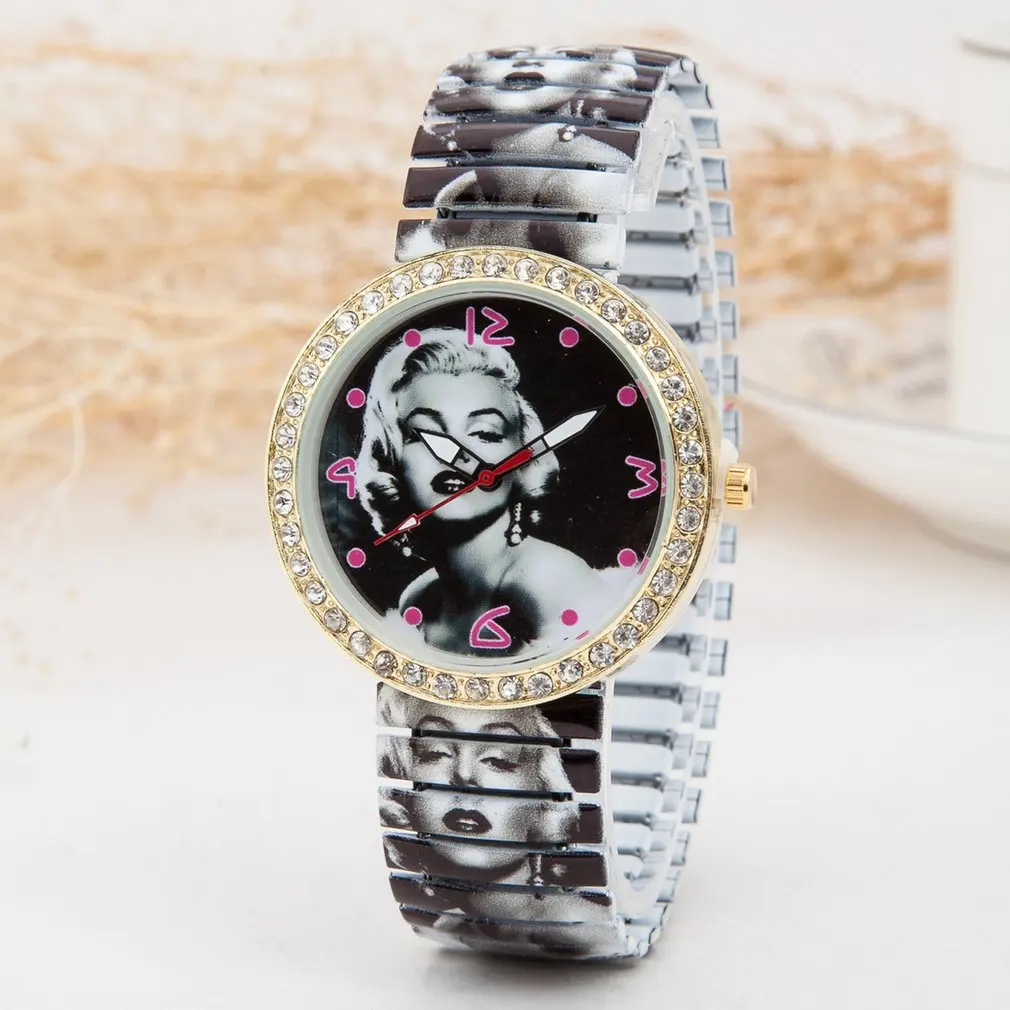 

New Women Watches Pretty Marilyn Monroe Ladies Watch Best Fashion Casual Simple Quartz Round Stainless Steel Leather Watches