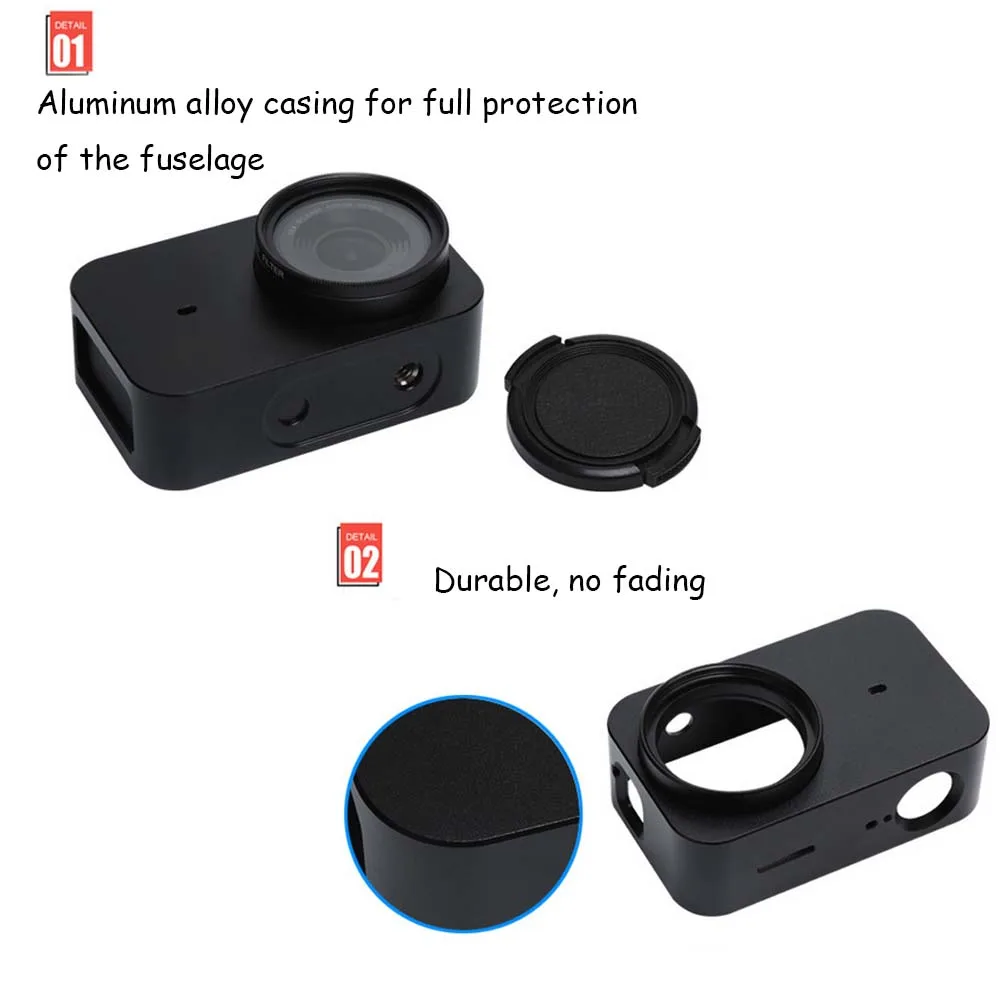 JINSERTA CNC алюминиевый сплав защитный чехол для Xiaomi Mijia камера крепление-сетка с 37 мм УФ объектив для Mijia 4 K мини Спортивная камера