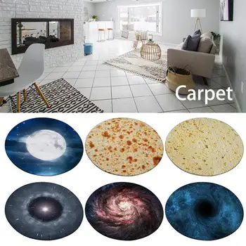 

Diameter 60cm 23.6ft Starry Heaven Rug Printed Round Flannel Carpet Anti-slip Mat For Office Living Room Study Kitchen Decor