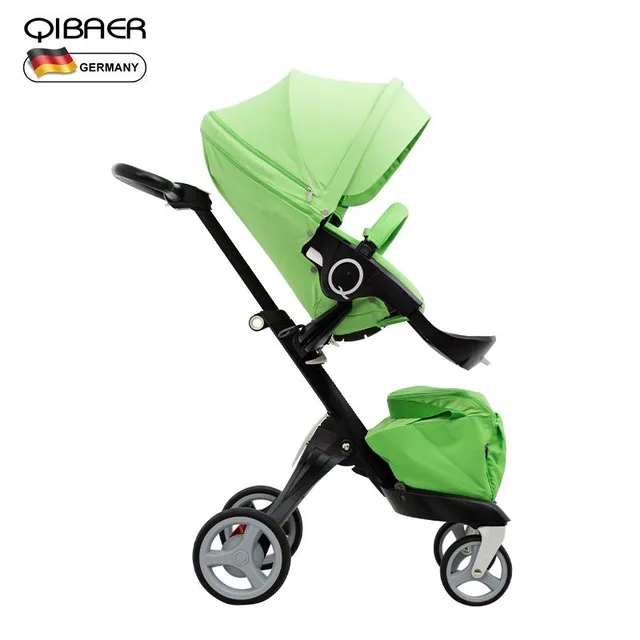 Быстрая! Высокая Ландшафтная коляска, ручная, может лежать, складной амортизатор, брендовая детская коляска - Цвет: green