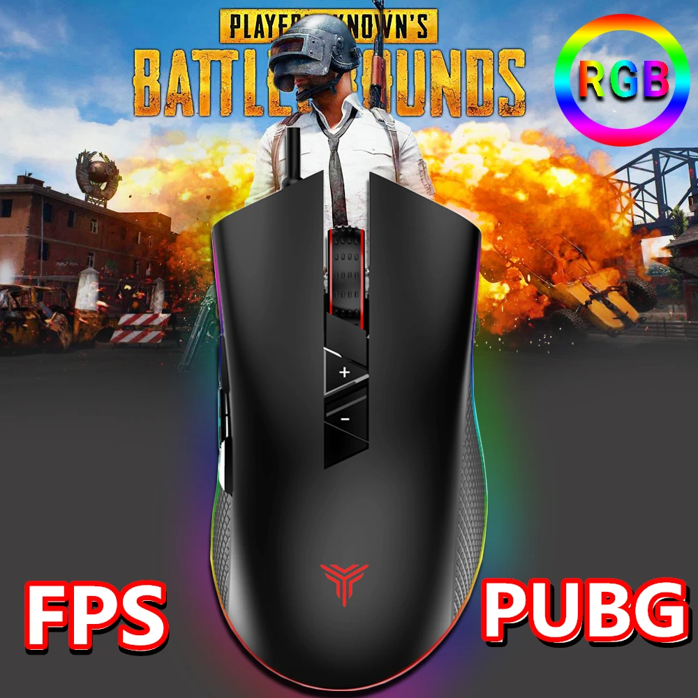 

RGB Gaming Mouse USB Wired LED Backlight Mice 4000 Adjustable DPI Optical Gamer mouse for Professional Gamer FPS PUBG PC