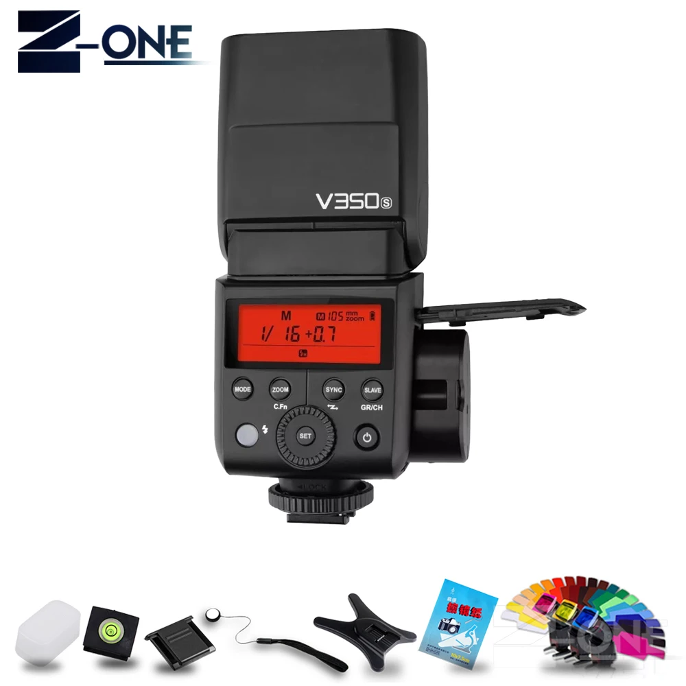 Вспышка Godox V350S TTL HSS 1/8000s Speedlite со встроенным литий ионным аккумулятором 2000 мАч для