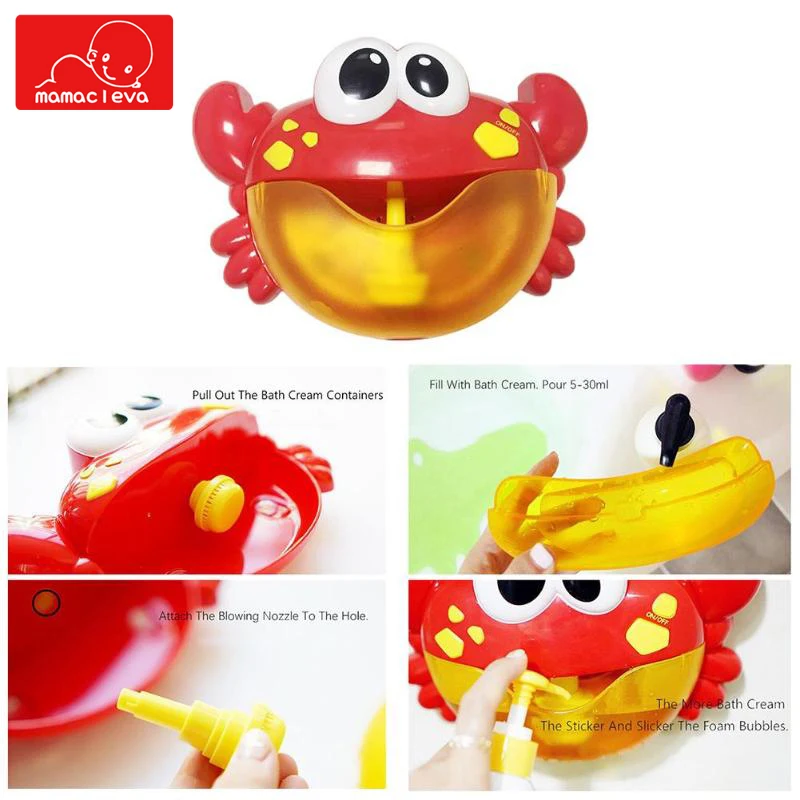MAMACLEVA Bubble Frog Crabs Baby Bath Toys Automatic Bubble Maker Swimming Pool Bathtub Soap Machine Toy with Music Water Toy MAMACLEVA Bubble Frog Crabs Baby Bath Toys Automatic Bubble Maker Swimming Pool Bathtub Soap Machine Toy with Music Water Toy