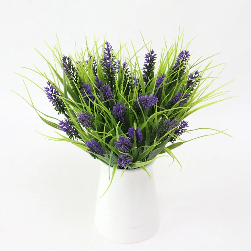 JAROWN Artificial Flower Plastic Fake Flowers Simulation Lavender Bouquet Flores Wedding Decor Home Gardening Decor Accessories (21)