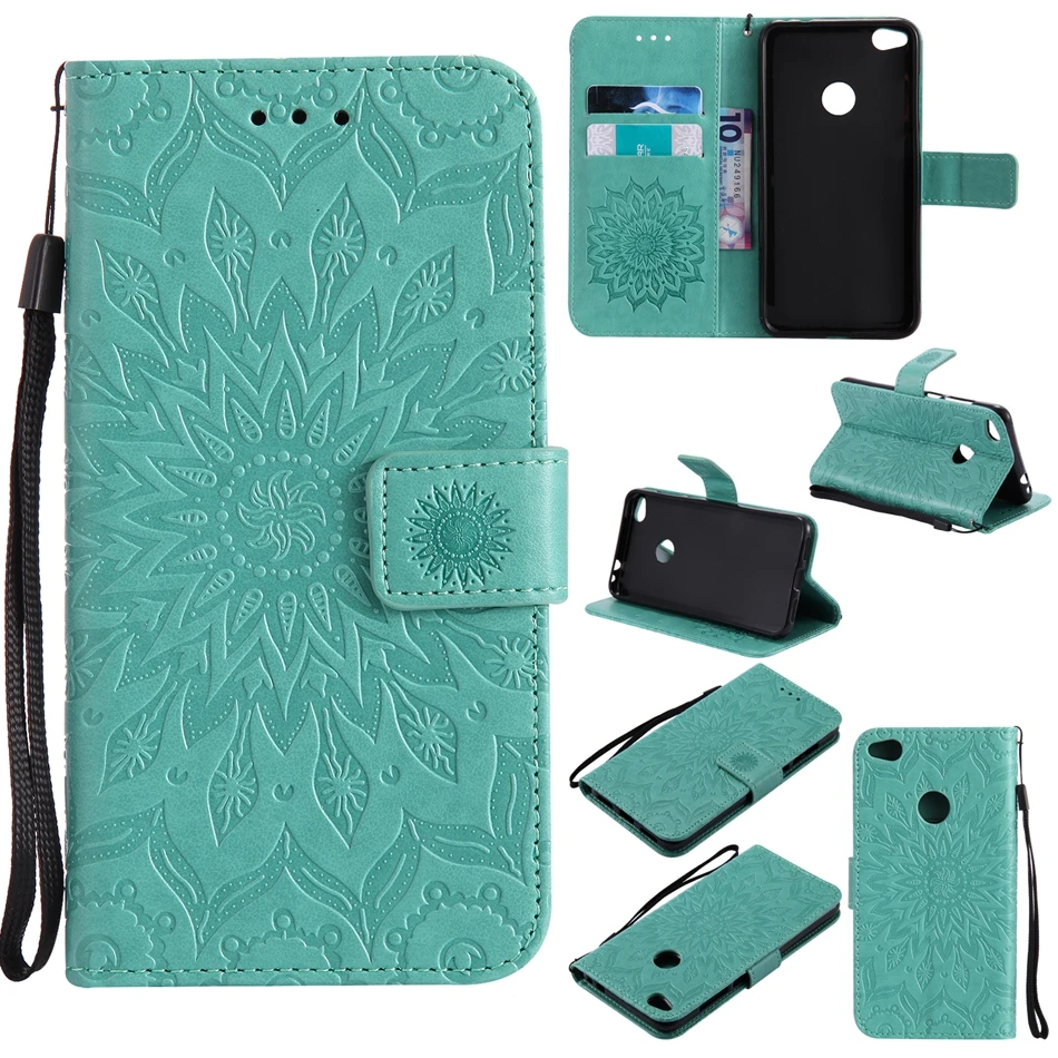 for Ascend P8 P8 lite Coque Luxury PU Leather Emboss 3D flower Stand Flip Soft Silicon Wallet Cover Huawei P8 lite 2017 Case  (2)