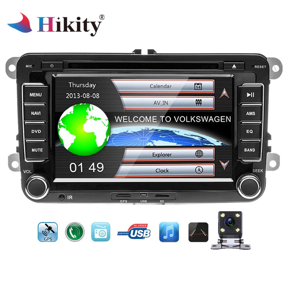 Hikity Автомобильный мультимедийный плеер 2 Din автомобильный DVD Automotivo gps Радио стерео плеер для Volkswagen/POLO/PASSAT/SEAT/Skoda Авторадио