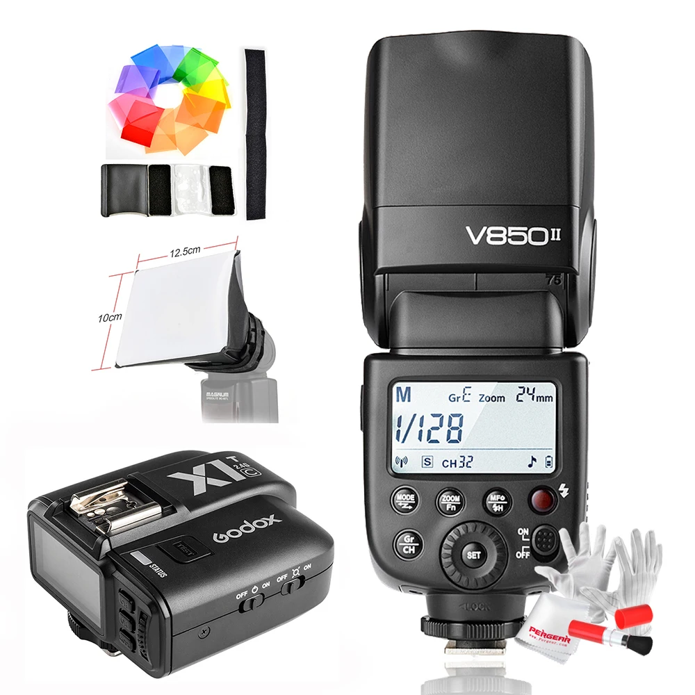 Godox Ving V850II GN60 2.4G 1/8000s HSS Camera Flash Speedlight 1.5s Recycle Time with 2000mAh Li-ion Battery or X1T-C for Canon