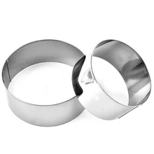 3PCS/Set Stainless Steel Cake Mould Round Mousse Ring Kitchen Baking Tools Cookie Cutter Circle Chocolate Fondant Cheese Decor