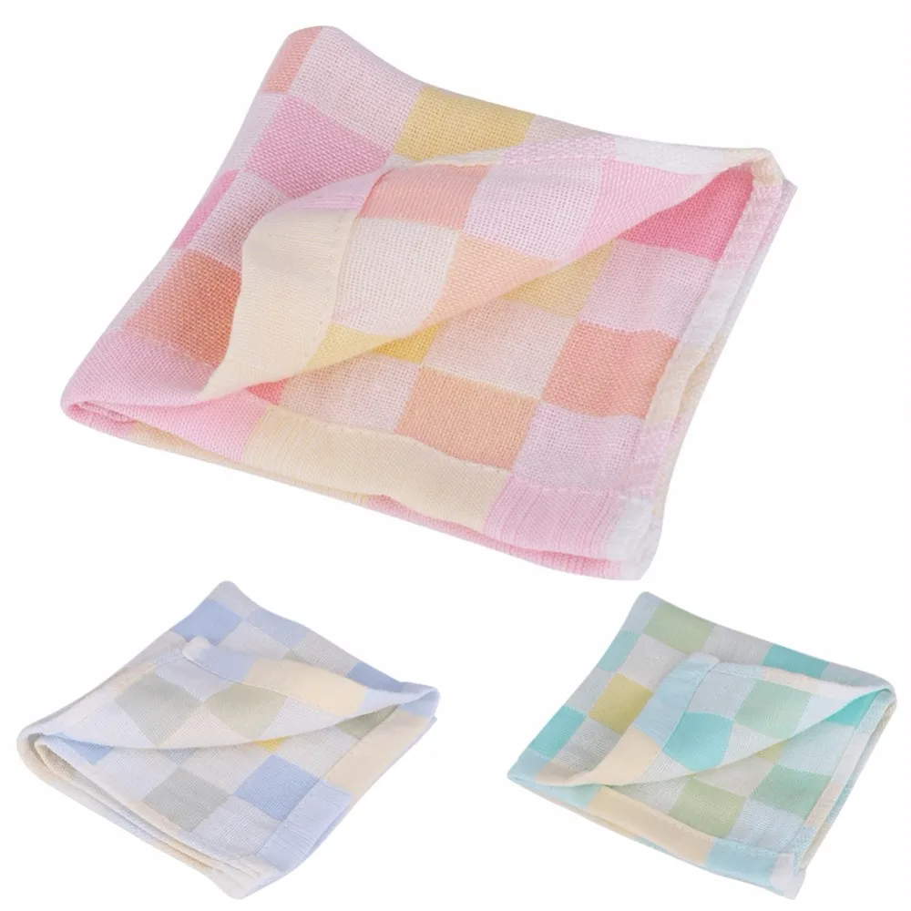 

100% Cotton Baby Towel 3 Color Plaid Super Soft Absorbent Feeding Towel Saliva Towel Nursing Washcloth Handkerchief For Children