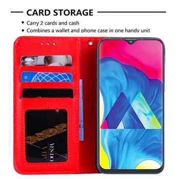 

50pcs/lot free shipping Soft TPU + PU Leather Lychee Wallet Case For Samsung M30 M20 M10 A50 A30 J8 2018