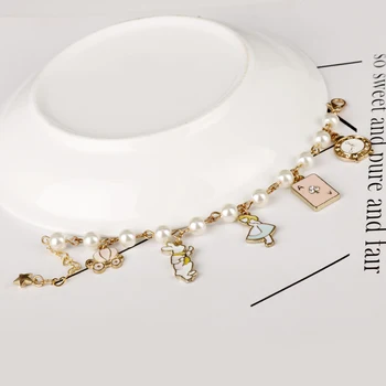

dongsheng Wholesale Alice Wonderland Charm Bracelets Bangles Fairy Tale Story Rabbit Hat Key Clock Bangle Bracelet Gift-25