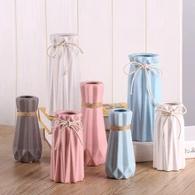 Напольные вазы, антикварная керамическая ваза, Современная Белая, розовая, синяя, серая ваза, искусственный цветочный стол, Маленькая ваза, свадебные украшения, вазы G