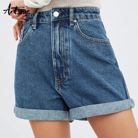 short jeans boyfriend cintura alta