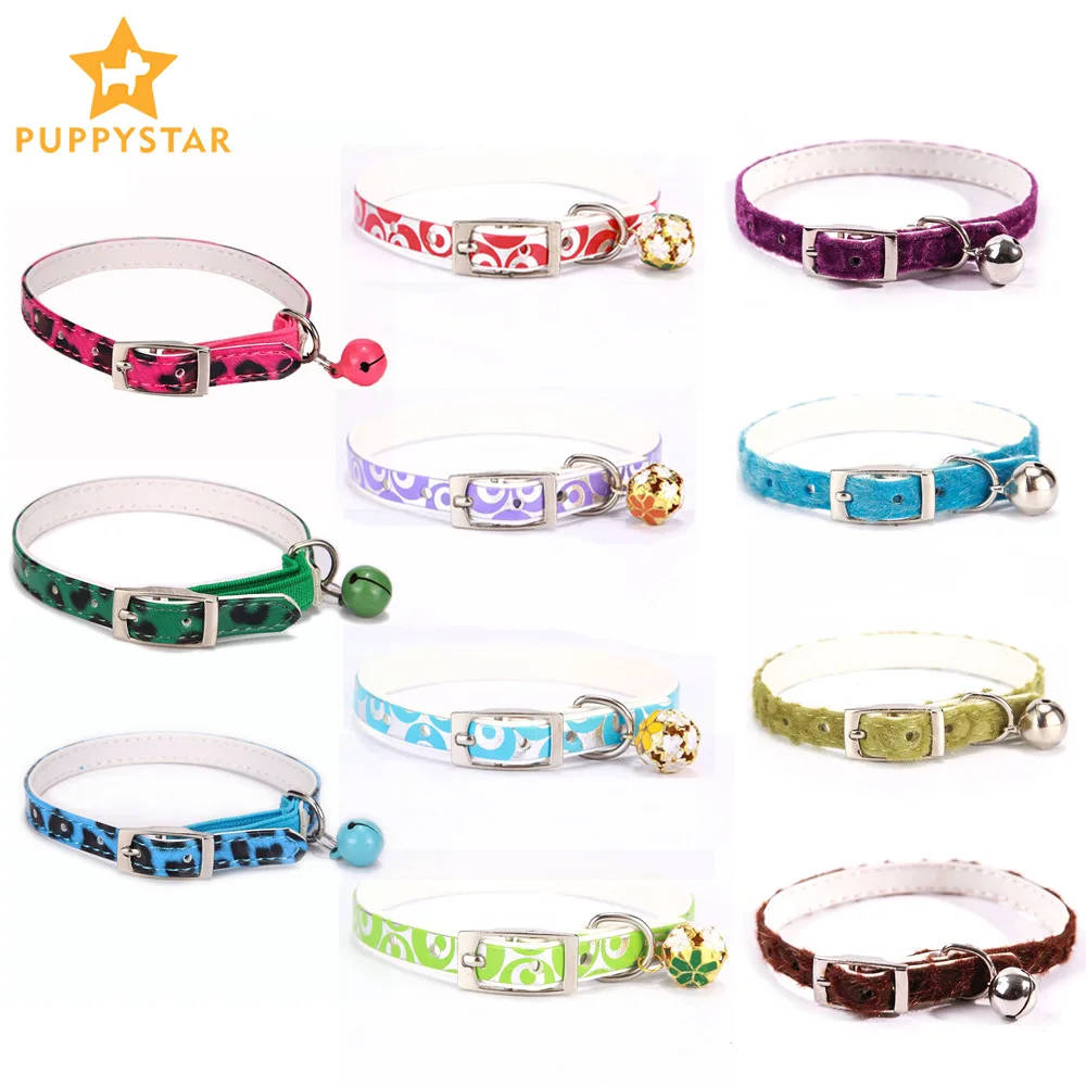 

Dog Collar For Dogs Cats Puppies Breakaway Cat Collar With Bell Personalized Leather Collar For Cats Dogs Cute Dog-Collar YS0041