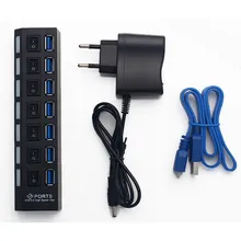 7 Порты и разъёмы USB 3.0 Мощность концентратор высокой Скорость адаптер разделенных на/выключения портативных ПК
