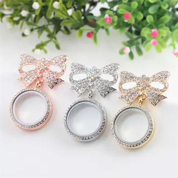 

10PCS!! YANI JEWELRY Fashion Crystal Brooch with 30mm Floating Locket Bride Wedding Brooches Pins